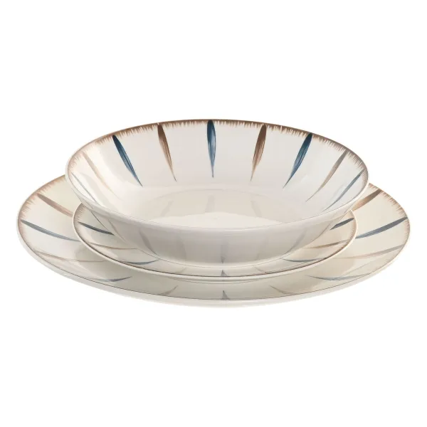 Tableware Home ESPRIT Blue White Porcelain 18 Pieces