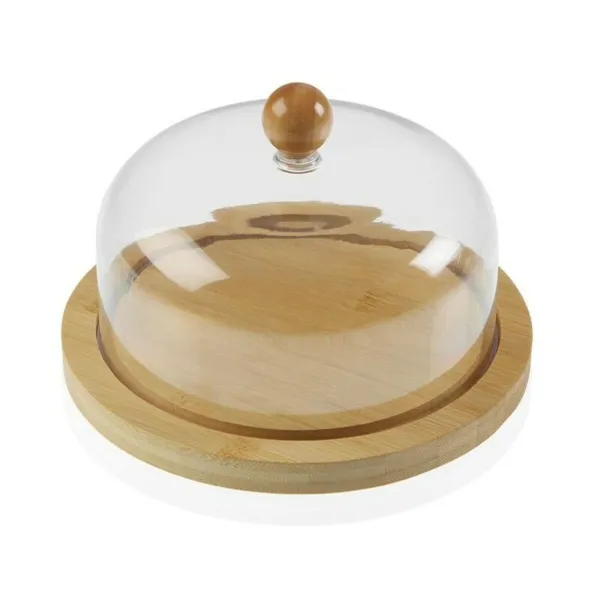 Tray with lid Versa Transparent Bamboo polystyrene