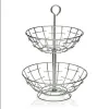 Vaisių dubuo Versa 2 Lentynos Metalinis Sidabras Plienas 28 x 41 x 28 cm