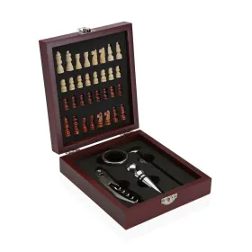 Vīna Piederumu Komplektu Versa Šahs Stikls ABS Koks MDF 16,8 x 5,1 x 14,78 cm