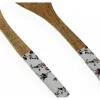 Kitchen Utensils Set Versa Bamboo Porcelain Mango wood 6 x 1 x 30 cm Flowers Field