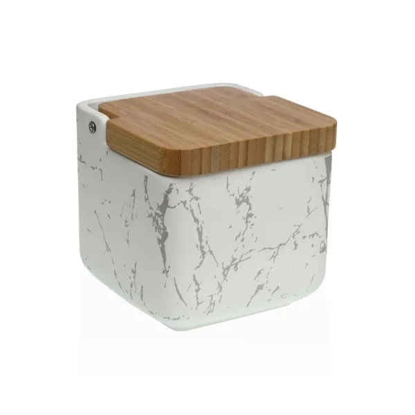 Kannellinen suolasirotin Versa Keraminen Bambu Teräs Dolomite Marmori 11,7 x 11,2 x 11,7 cm