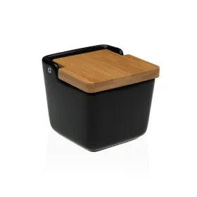 Druskinė su dangteliu Versa Juoda Keramikinis 8,8 x 8,5 x 8,8 cm