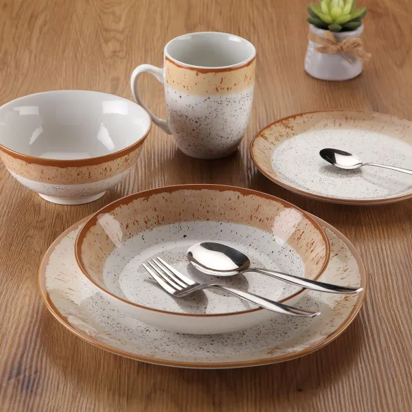 Māla trauki Versa Brūns Porcelāns 18 Daudzums