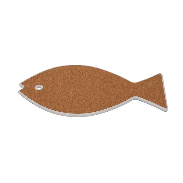 Table Mat Versa Blue Cork Ceramic Fish 14 x 0,7 x 20 cm