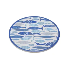 Table Mat Versa Blue Cork Ceramic Fish 20 X 0,6 X 20 CM
