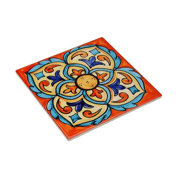 Tabletti Versa Sininen Oranssi Korkki Keraminen Laatta 20 X 0,6 X 20 CM