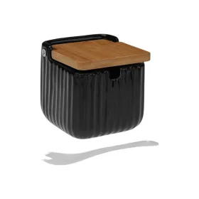 Sokeriastia Versa Musta Keraminen Bambu Dolomite 8,3 x 8,3 x 8,3 cm