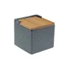 Salt Shaker with Lid Versa Grey Ceramic Bamboo Dolomite 11 x 11 x 11 cm