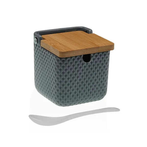 Sokeriastia Versa Harmaa Keraminen Bambu Dolomite 8,3 x 8,3 x 8,3 cm