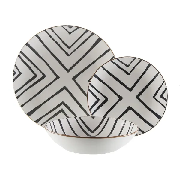 Tableware Versa Grey Porcelain 18 Pieces