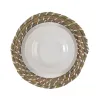 Table Mat Versa White Green Textile Water hyacinth 38 cm