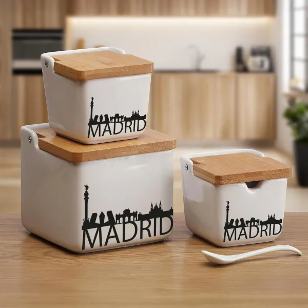 Salt and Pepper Shakers Versa Madrid Ceramic 12,2 x 11,5 x 12,2 cm