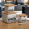Salt and Pepper Shakers Versa Bilbao Ceramic 8,8 x 8,5 x 8,8 cm
