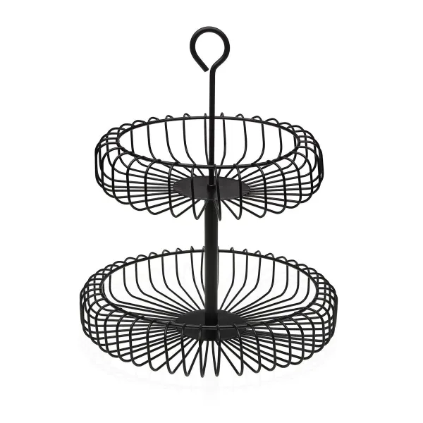 Augļu Bļoda Versa Melns Metāls Tērauds 32 x 37 x 32 cm