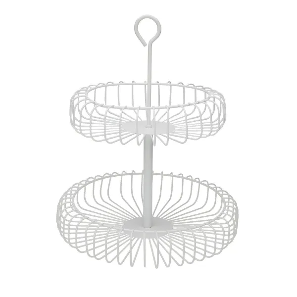Augļu Bļoda Versa Balts Metāls Tērauds 32 x 37 x 32 cm