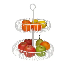 Fruit Bowl Versa White Metal Steel 32 x 37 x 32 cm