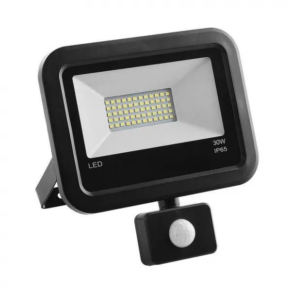 LED motion sensor floodlight black 30W