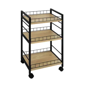 Vegetable trolley Versa Black Metal Plastic Melamin 30 x 76 x 40 cm