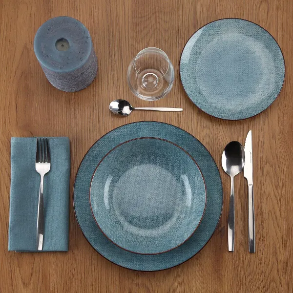 Tableware Versa Blue Porcelain 18 Pieces