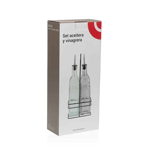 Öljy- ja viinietikkasetti Versa Metalli Lasi 500 ml 7,2 X 32,5 X 13,7 CM