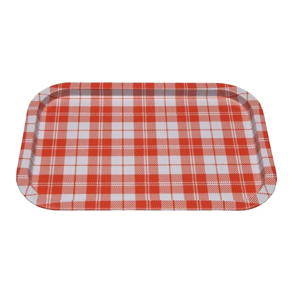 Tray Versa Vichy Orange Metal 23 X 1,5 X 34 CM
