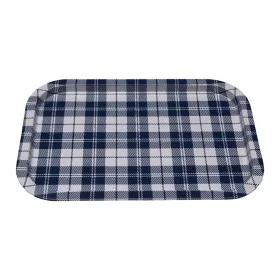 Tray Versa Vichy Blue Metal 23 X 1,5 X 34 CM