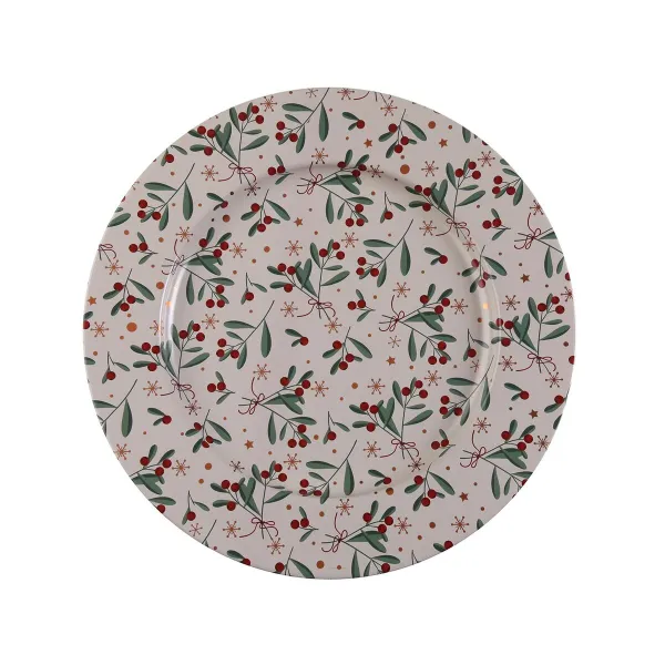 Мелкая тарелка Versa Металл Ягоды 33 x 1,5 x 33 cm