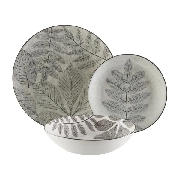 Tableware Versa Aylen Grey Porcelain 18 Pieces