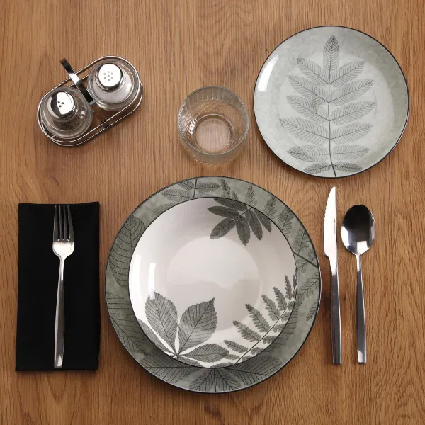 Tableware Versa Aylen Grey Porcelain 18 Pieces