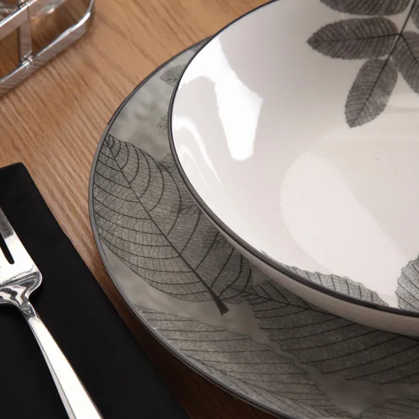 Tableware Versa Aylen Grey Porcelain 18 Pieces