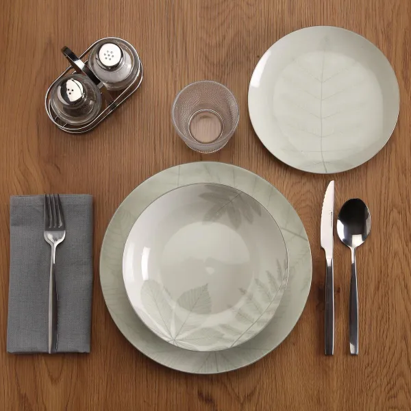 Māla trauki Versa Aylen Pelēks Porcelāns 18 Daudzums