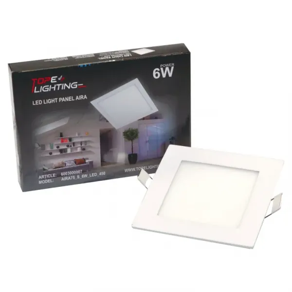 Recessed square LED panel "AIRA" 6W
