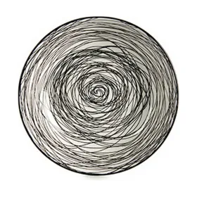 Deep Plate Vessia White Black Porcelain Stripes 20 x 4,7 x 20 cm