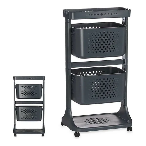 Vegetable trolley Kinvara Anthracite polypropylene Plastic 38 x 81,2 x 43,6 cm 35 x 82 x 43 cm
