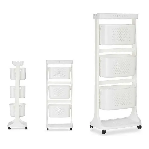 Daržovių vežimėlis Kinvara Balta polipropileno Plastmasinis 33 x 112 x 41 cm 33 x 11,2 x 42 cm