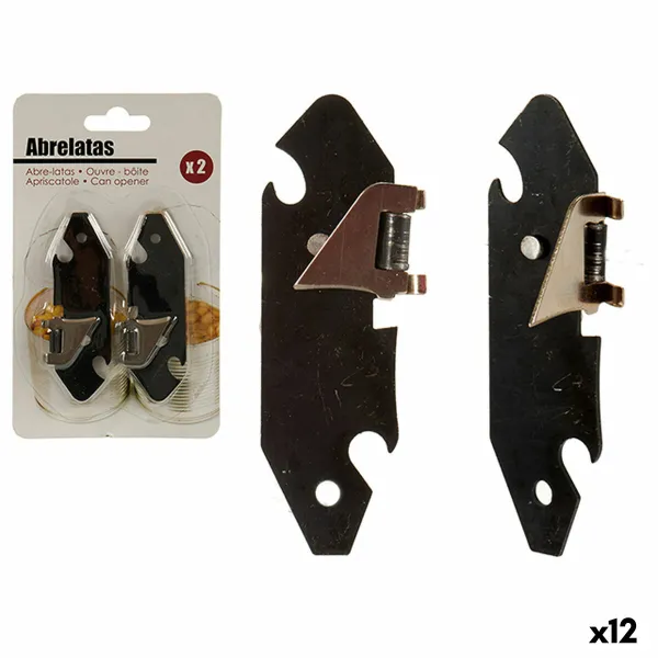Tin opener Black Silver 1 x 15 x 9 cm 9 x 15 x 1,5 cm (12 Units)
