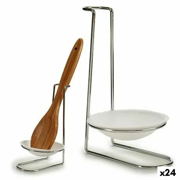 Spoon Rest Kinvara polypropylene Iron 10 x 18 x 11 cm Silver (24 Units)
