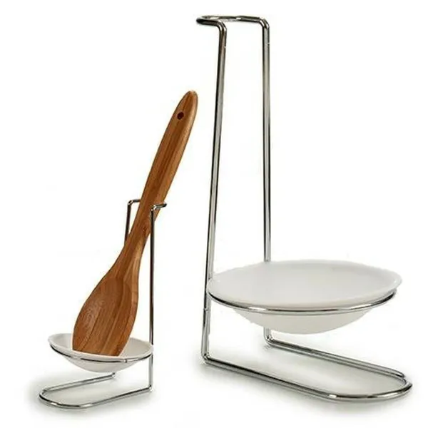 Spoon Rest Kinvara polypropylene Iron 10 x 18 x 11 cm Silver (24 Units)