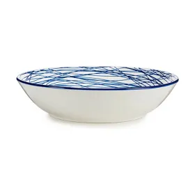 Dziļais šķīvis Vessia Zils Balts Porcelāns Strīpas 20 x 4,7 x 20 cm (6 gb.)