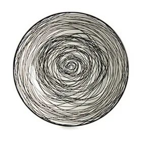 Deep Plate Vessia White Black Porcelain Stripes 20 x 4,7 x 20 cm (6 Units)