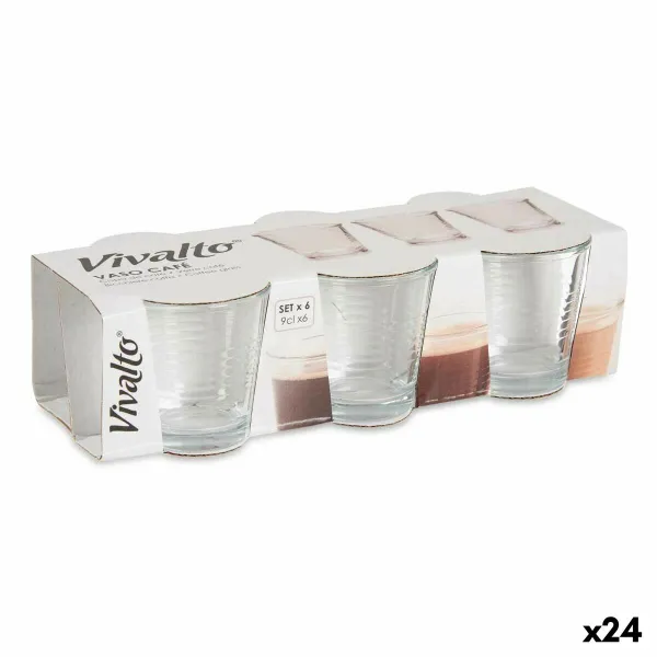 Glāžu komplekts Vivalto Caurspīdīgs Stikls 90 ml (24 gb.)