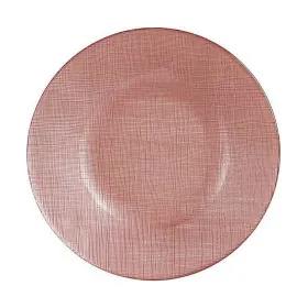 Flat Plate Vivalto Pink Glass 21 x 2 x 21 cm (6 Units)