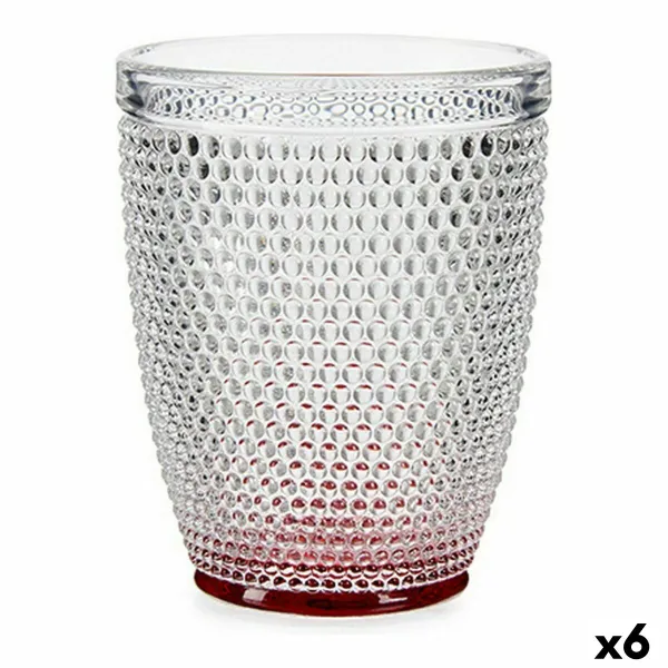 Stiklas Vivalto Raudona Skaidrus stiklas Taškai 300 ml (6 vnt.)