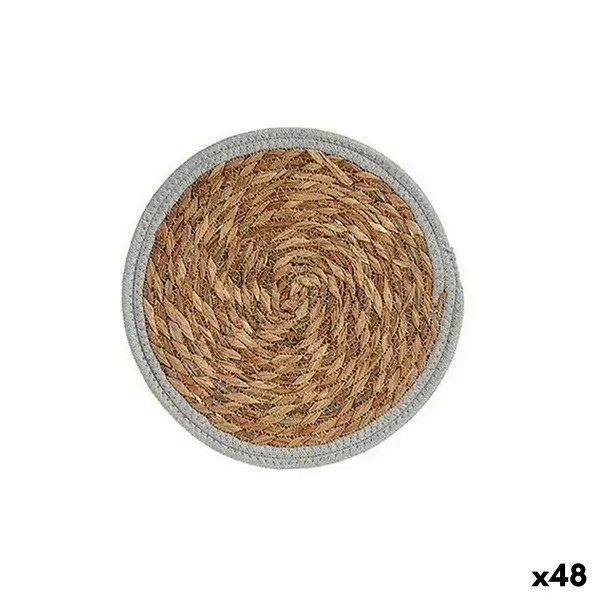 Table Mat Gift Decor Grey Natural Natural Fibre Ø 30 cm 30 x 1 x 30 cm (48 Units)