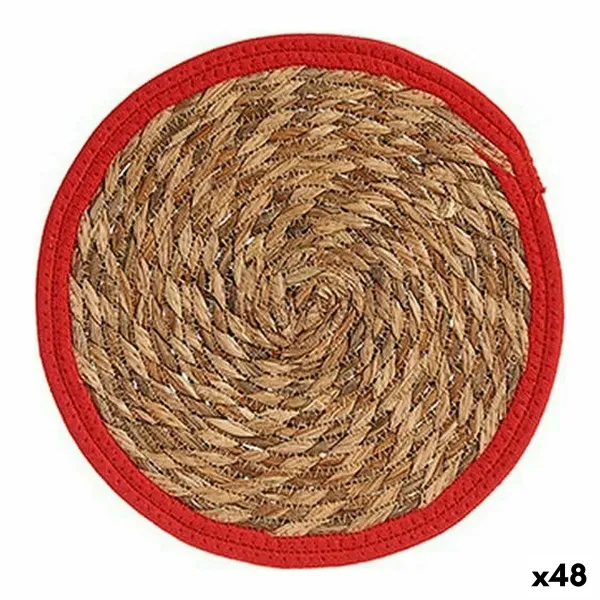 Galda paliktnis Gift Decor Sarkans Dabisks Dabīgā Šķiedra 30 x 1 x 30 cm (48 gb.)