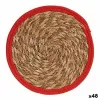 Table Mat Gift Decor Red Natural Natural Fibre 30 x 1 x 30 cm (48 Units)
