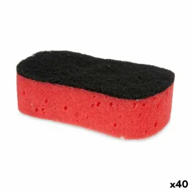 Scourer Black Red Polyurethane Foam Abrasive fibre 7,3 x 4 x 12,3 cm (40 Units)