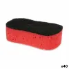 Valiklis Juoda Raudona Poliuretanas Porolonas Abrazyvinis pluoštas 7,3 x 4 x 12,3 cm (40 vnt.)