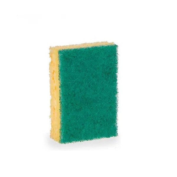Set of scourers Yellow Green Cellulose Abrasive fibre 9 x 5,5 x 2,5 cm 19,5 x 9 x 4 cm (14 Units)